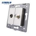 Manufacture Livolo Wall Socket Accessory TV and Satellite Outlet Without Glass Panel VL-C7-1VST-15